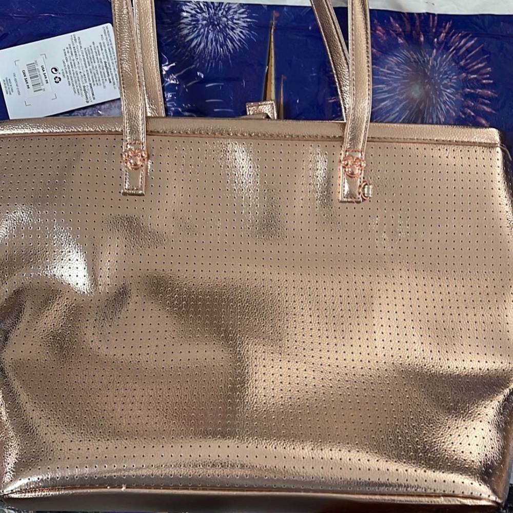 New with tags Disney Parks Pin Trading Rose Gold Tote Bag